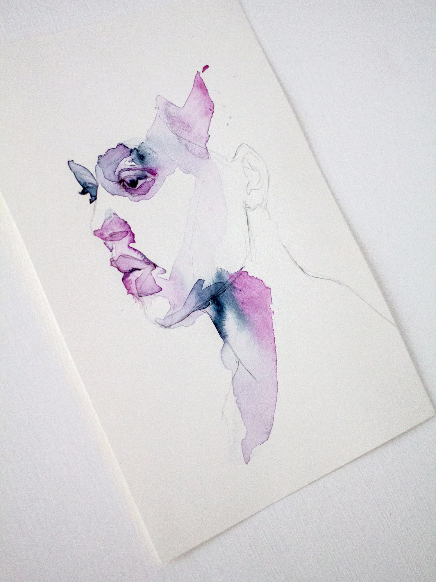 Agnes-Cecile purple profile study (17x25 cm)