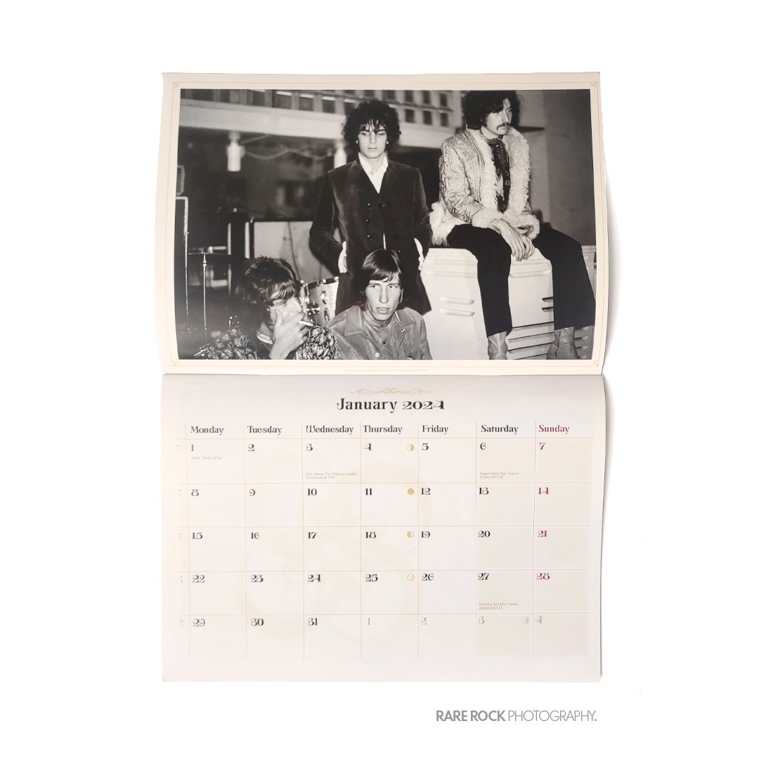 Pink Floyd 2024 Wall Calendar Rare Rock Photography