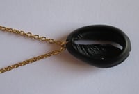 Image 5 of Meghan Markle Duchess of Sussex Inspired Black Sea Shell Cowrie Cauri Cypraea Pendant Charm Necklace