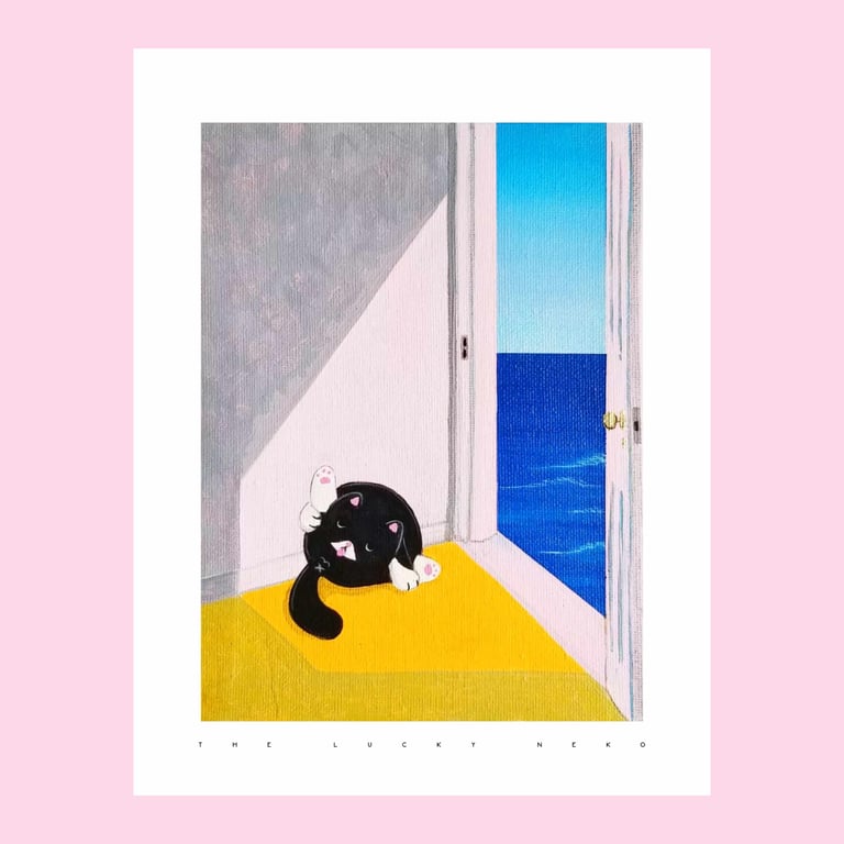 Cat By The Sea Print