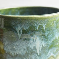 Image 4 of Large Green Utensil Holder, Handcrafted Kitchen Crock, Stoneware Pottery Made in USA