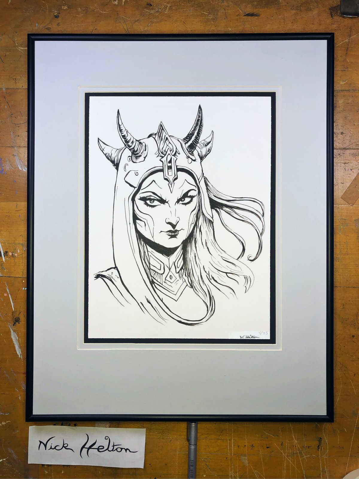Image of Warrior - ink portrait