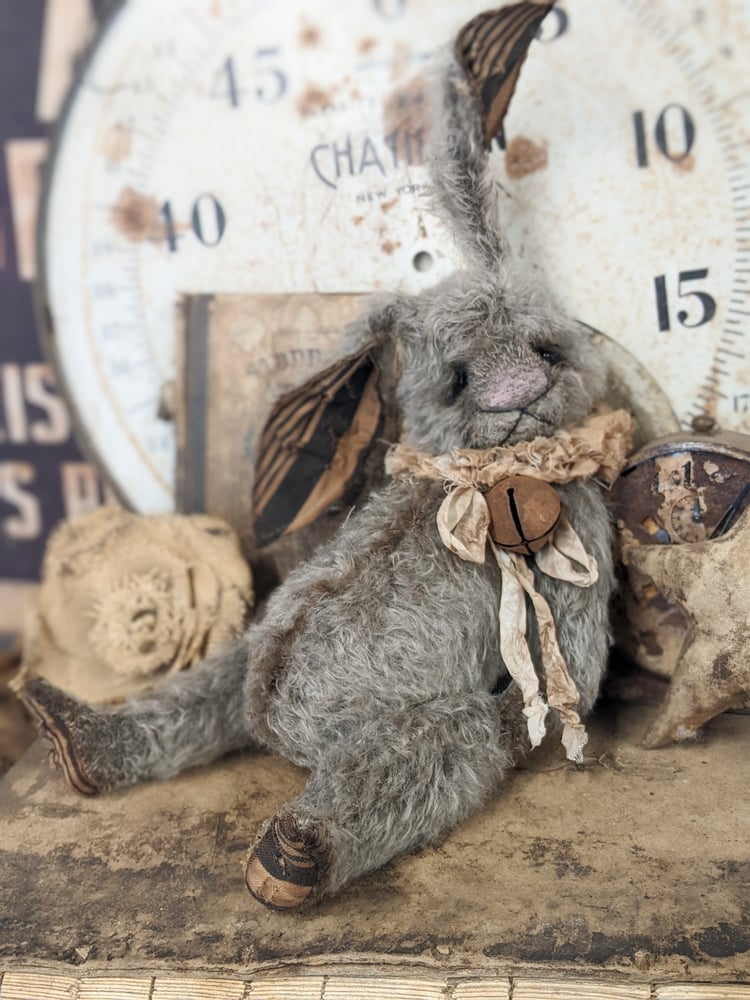 Image of Jumbo - 19" - Vintage style GRAY MOHAIR Rabbit / HARE  -Whendi's Bears..