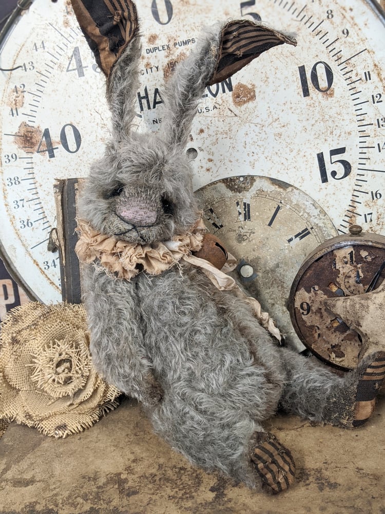 Image of Jumbo - 19" - Vintage style GRAY MOHAIR Rabbit / HARE  -Whendi's Bears..