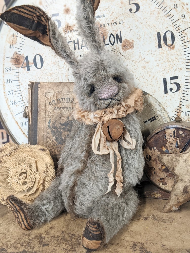 Image of Jumbo - 19" - Vintage style GRAY MOHAIR Rabbit / HARE  -Whendi's Bears..