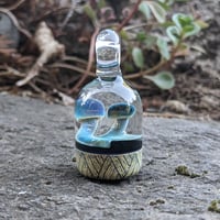 Image 2 of Flat bottom double mushroom pendant with engraved bottom