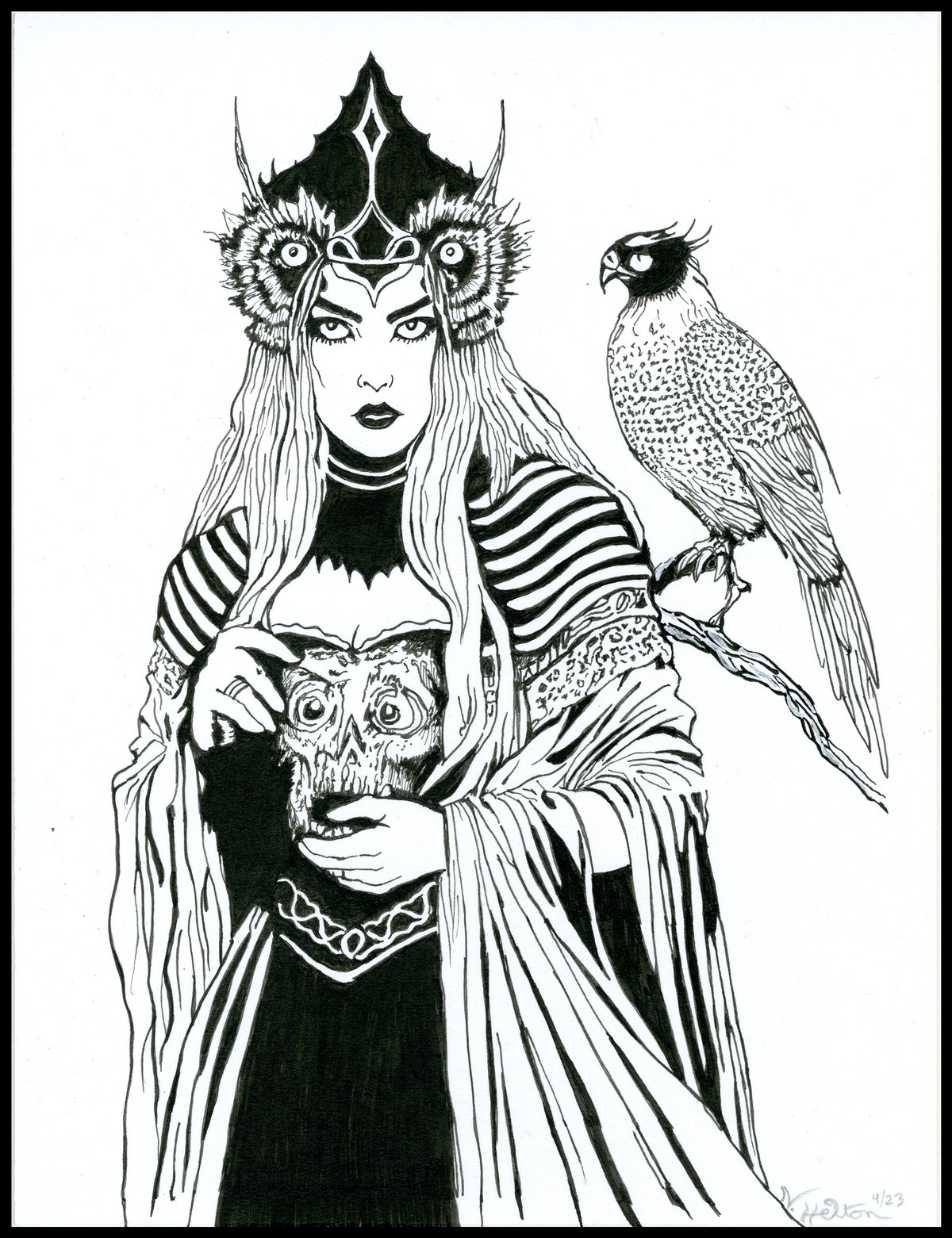 Image of Witchy - original ink drawing