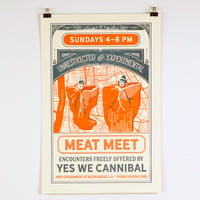 Meat Meet Letterpress Poster