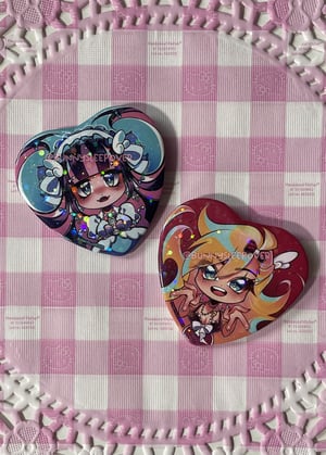 Image of Panty and Stocking gyaru and lolita buttons and stickers 