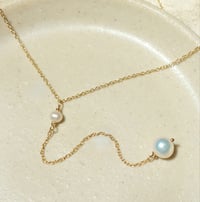 Image 1 of Gold (Or Silver) Pearl "Y" Necklace