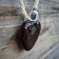 Image 2 of Deep Red Sacred Heart pendant