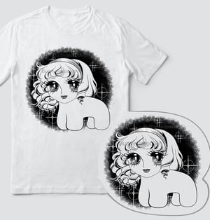 Image of  Shoujo Creature sticker, tote bag and shirt 