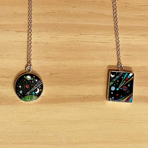 Image of Small Galaxy Inlay Necklace