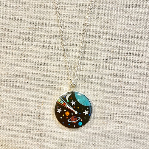 Image of Small Galaxy Inlay Necklace