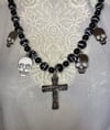 Upcycled Gothic Cross and Skulls Vintage necklace by Ugly Shyla