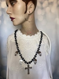 Image 5 of Upcycled Gothic Cross and Skulls Vintage necklace by Ugly Shyla