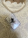 Upcycled Vintage Glass Pearls And White Ouija Board Gothic Necklace by Ugly Shyla