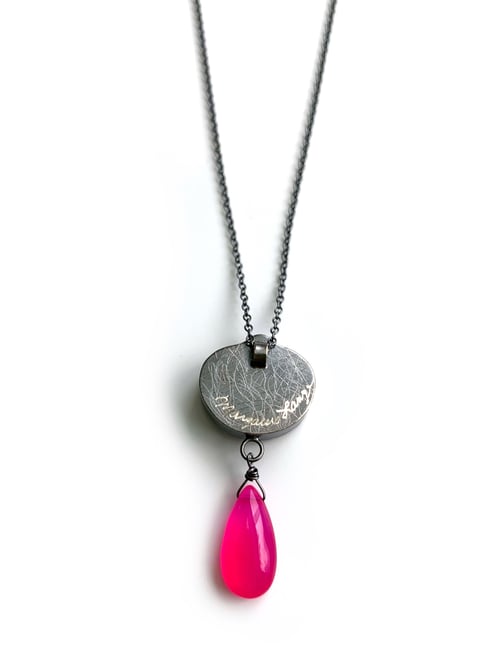 Image of Smile Pendant with Hot Pink Chalcedony - 1