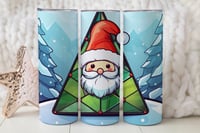 Image 1 of 20oz Stained Glass Santa Tumbler