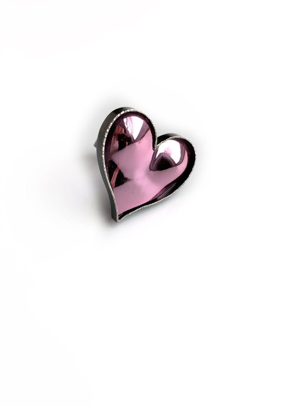 Image of Pink Chrome Bust Heart Ring