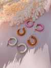 Cotton Candy 18k Plated Hoops