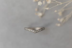 Image of Platinum rose-cut diamond wishbone ring