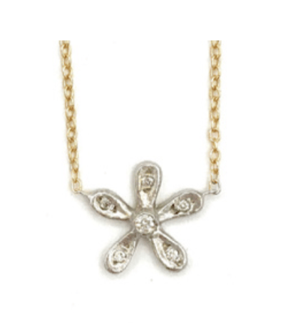 Image of 14kt and diamond Daisy Necklace