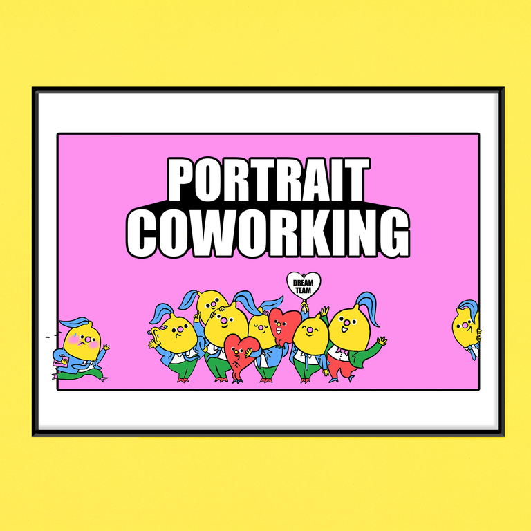 Portrait d'équipe illustré