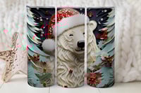 Image 1 of 20oz 3D Polar Bear Tumbler