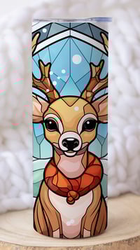 Image 2 of 20oz Stained Glass Reindeer Tumbler