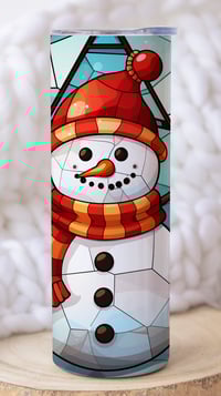 Image 2 of 20oz Stain Glass Snowman Tumbler