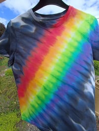 Image 3 of Diagonal striped rainbow T ~ all ages