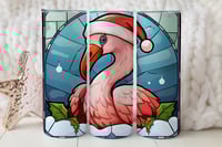 Image 1 of 20oz Christmas Flamingo Tumbler