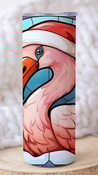 Image 2 of 20oz Christmas Flamingo Tumbler