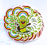Image of Creechmit Creature from The Black Lagoon Meets Kermit the Frog Vinyl Sticker! Retro Monster Art!