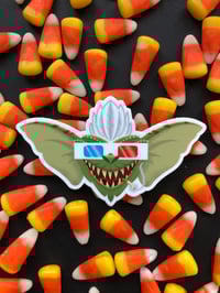 Image of Gremlins Movie Inspired Stripe Monster Vinyl Sticker! 80's Horror Movie Monster Art!