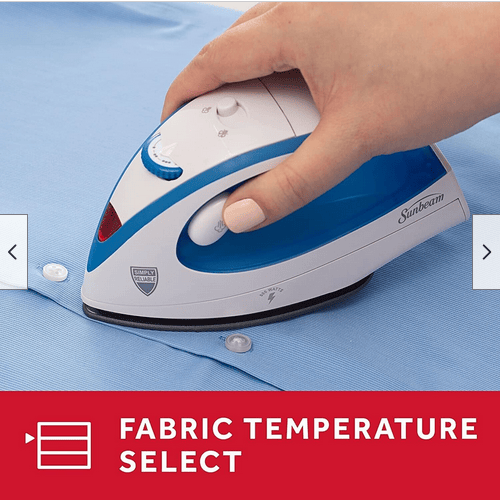 Sunbeam Hot-2-Trot Travel Steam Iron, 800 Watt Dual Voltage 120/240, Compact Size, Portable.