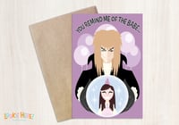 Image of Labyrinth Illustrated Birthday Card- Jareth the Goblin King - 4.5 by 6 Inch- 1980s Movie Character 
