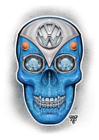 Image 1 of VW camper sugar skull (A3 print) 4 colours