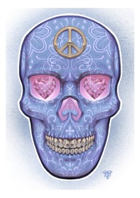 Peace and love sugar skull (A3 print)