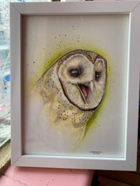 Image 1 of Laughing Barn owl (framed original) 