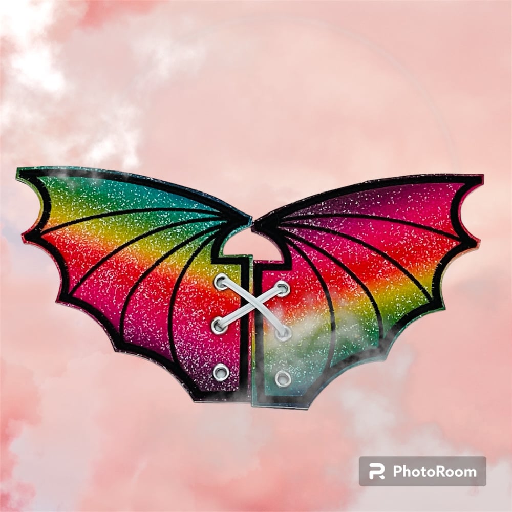 Image of Rainbow Bat Shoe Wings