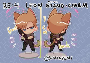 RE:4 Leon Kennedy nekomimi mini acrylic stand + charm