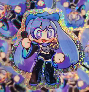 3 Inch Holographic Vocaloid Cowboy Stickers