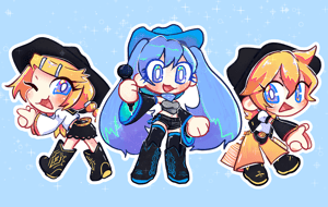 3 Inch Holographic Vocaloid Cowboy Stickers