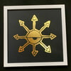 Chaos Eye (original print) gold foil 12x12 FRAMED