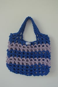 Image 2 of crochet handle bag mini blue & purple