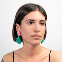 Image 2 of Sugar Double Green and Pink Earrings