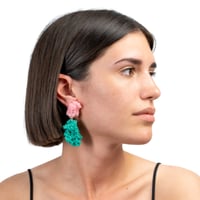 Image 3 of Sugar Double Green and Pink Earrings