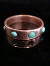 Edwardian 9ct rose gold turquoise 8 stone full eternity ring